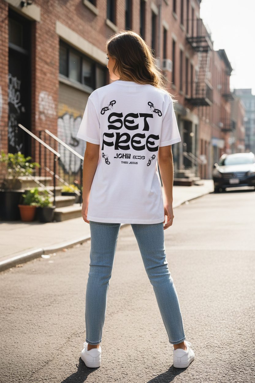 „SET FREE" – Faith Statement Tee | Unisex | Front & Back Print