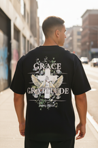 „Grace & Gratitude" – Oversized Tee | Unisex | Beidseitiger Druck