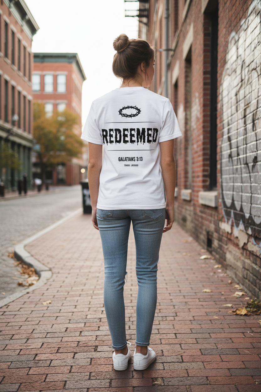 „Redeemed" – Faith Statement Tee | Unisex | Backprint